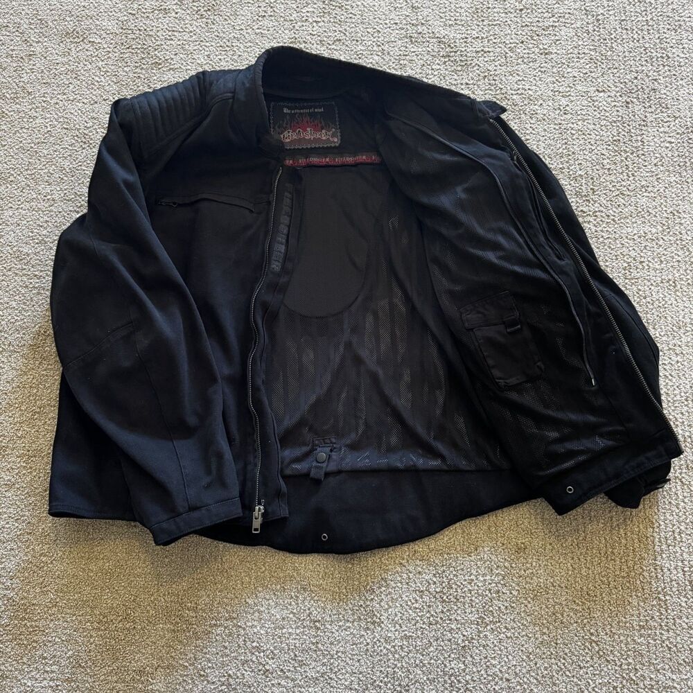 Fieldsheer Mens Motorcycle Riding Jacket Black Textile Padded Mesh Lined Size XL